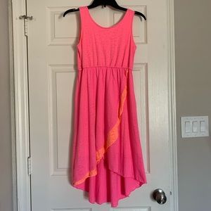 Neon pink and orange dress